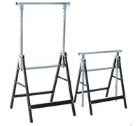 Tréteaux pliables - HOMCOM - lot de 2 télescopiques hauteur réglable 80-130 cm robuste - acier - noir