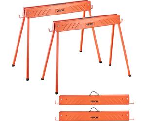 Tréteaux VEVOR, lot de 2 tréteaux de travail, tréteaux de sciage 300 kg, tréteaux d'échafaudage avec pieds pliables, tréteaux pliables portables avec patins antidérapants, pour travaux sur bois, menui