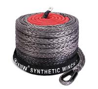 Treuil 10 mm x 28 m 12 brins 20500 LBS avec crochet de protection | Corde synthétique pour camion, ATV, UTV, 9299 kg, câble synthétique, treuil forestier, treuil de véhicule