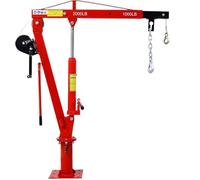 Treuil à Câble Grue de camion pliante 2000 lb avec treuil hydraulique | Potence de levage de moteur de lit de ramassage robuste montée sur flèche(RED)