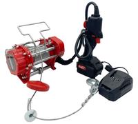 Treuil à corde électrique HXS200YT-18V, fonctionnement sur batterie | Treuil à corde portable | Treuil à corde incluant batterie 4,0 Ah et chargeur | Capacité de levage 200 Kg | 12 m de câble en acier