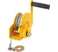Treuil à manivelle, câble de 30 m, force de traction de 1 200 lb, treuil manuel avec frein automatique à double effet pour remorques de bateau et camions