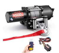 VEVOR Treuil électrique P4000-1 12 V CC 2041 kg, câble 6 mm×12 m, télécommande filaire/sans fil IP54