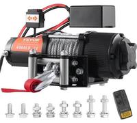 Treuil électrique 12V, 4500 lbs/2041kg, treuil de moto tout-terrain, câble électrique en acier avec télécommande filaire, noir, idéal pour