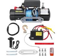 Treuil électrique 12V, capacité 6123 kg / 13500 lbs, treuil électrique 12V avec câble en Dyneema, télécommande sans fil et filaire, boîtier deétanche, inclut un indicateur de câble, indice de protecti