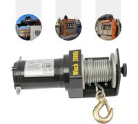 Treuil électrique - 12V DC 0,4 kW - force de traction 900 kg - force de levage 200 kg - IP67 étanche - vitesse 4 m/min - moteur en cuivre - noir