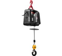 Treuil électrique 2 en 1, capacité de 500 kg, grue à treuil portable de 1500 W, hauteur de levage de 7,6 m, vitesse de 5 m/min, avec télécommande manuelle et sans fil pour usine, entrepôt, garage