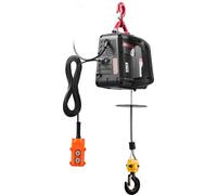 Treuil électrique 2 en 1, capacité de 500 kg, grue à treuil portable de 1500 W, hauteur de levage de 7,6 m, vitesse de 5 m/min, avec télécommande manuelle et filaire pour usine, entrepôt, garage