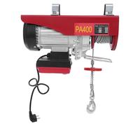 Treuil électrique à câble - Capacité de charge : 200 à 400 kg - Puissance : 850 W - Alimentation CA - Moteur en aluminium - Rouge