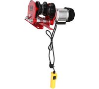 Treuil électrique à câble métallique - Palan - Capacité de charge 1 000 kg - Alimentation secteur CA - Pour garage et entrepôt - Rouge