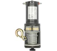 Treuil électrique ATV - 12 V 0,4 kW - Force de traction 900 kg - Capacité de levage 200 kg - IP67 - Moteur en cuivre pur - Rapport de transmission 153:1 - Argent