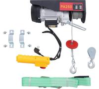Treuil électrique/câble de traction - moteur 500 W - capacité de charge 250 kg - télécommande filaire - câble en acier 18 m - noir