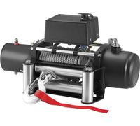 Treuil électrique, capacité de charge de 5400 kg, treuil pour camion 12 V CC avec câble en acier de 9,1 mm x 26 m, télécommande sans fil et filaire, adapté au remorquage de SUV, Jeep, remorques, batea