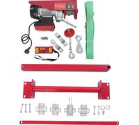 Treuil électrique, capacité de levage de 250 kg, télécommande sans fil, rouge