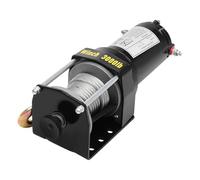 Treuil électrique de 1360 kg - Avec télécommande - Câble en acier | Treuil de bord avec câble en acier de 6 m, transmission 136:1, IP54, pour sauvetage, remorquage, remorque de bateau et