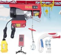 Treuil Électrique de Levage avec Télécommande sans Fil, Capacité 200kg/150kg/100kg, Moteur Toute Cuivre 510W pour Garage, Atelier, Construction - Double Mode & Protection Surcharge,400KG 25M