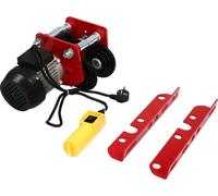 Treuil électrique - Mini 1 t, chariot à roues jumelées - Puissance 370 W, 220 V - Prise UE - Vitesse 10 m/min - Rouge/Noir
