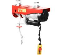 Treuil électrique - PA1000 - Capacité de charge 1000 kg - Câble en acier 12 m - Moteur 1600 W - Tension 220 V 50 Hz - Frein de sécurité - Rouge