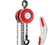 Treuil Électrique Palan à chaîne bloc de 1/2/3 tonnes (2200/4400/6600 LBS) capacité 8/15 pieds hauteur levage Construction en acier rouge jaune(Red 3T 60ft)