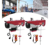 Treuil électrique - Palan électrique - Jusqu'à 1000 kg (double brin), 500 kg (simple brin) - Câble en acier de 12 m, 6 mm - Moteur 1800 W - Télécommande radio 80 m - Prise UE 220 V - Rouge