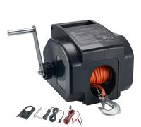 Treuil électrique pour bateau SucceBuy 2000 lbs, 300W, réversible, avec télécommande filaire et manivelle pour bateaux 2000 lbs