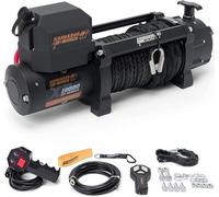 Treuil électrique rapide 12V, capacité de traction de 10 000 lbs | avec télécommande sans fil - Câble en plastique durable - Idéal pour tout-terrain - Véhicules 4x4, forestiers et utilitaires (K10000X