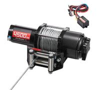Treuil électrique SucceBuy 4500LBS 12V pour ATV/UTV avec câble en acier de 39 pieds, télécommande sans fil et filaire pour le remorquage hors route 4500LBS