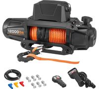 Treuil électrique SucceBuy, 5 400 kg, 12 V CC, câble synthétique de Φ9,5 mm x 28 m, version sans fil + avec câble, IP68, adapté aux 4x4, aux jeeps et aux remorques