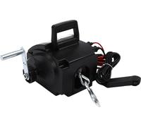 Treuil électrique - Treuil pour bateau/remorque 12 V - Moteur à courant continu PM 300 W - Force de traction 2268 kg - Câble en acier 4,8 mm × 9,2 m -par câble et manuelle - Unidirectionnel - Noir