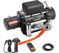 Treuil électrique - Treuil tout-terrain 12 V - Force de traction 6100 kg - Câble de 24 m - Télécommande sans fil et filaire - IP55 - Pour SUV, véhicules tout-terrain, remorques et bateaux