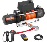 Treuil électrique - Treuil tout-terrain/pour camion 12 V - Force de traction 5400 kg - Câble synthétique Ø 9,1 mm x 23 m - Télécommande radio et filaire - IP55 - Pour véhicules tout-terrain, remorques
