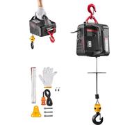 VEVOR Palan Électrique Portable 2 en 1 Treuil Électrique 500 kg Treuil de Levage 1500 W pour Usine Entrepôt Garage, Hauteur de Levage 7,6 m Vitesse 5 m/min, Commande Manuelle et Télécommande Filaire