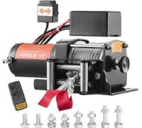 Treuil Happyment pour voitures et camions électriques – 1400 kg – Avec télécommande – Construction métallique robuste – Utilisation universelle – Noir