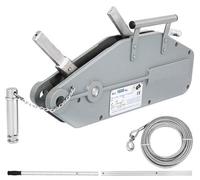 Treuil jusqu'à 1600 kg Capacité 25m câble métallique inox - 12 kg Treuil forestier - frein - tirer - tendre - soulever Treuil manuel - diamètre de câble 11 mm - charge maximale 2400 kg
