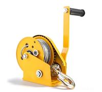 Treuil Manuel, 1200 Lbs (545 Kg) Avec CâBle En Acier 10 M Avec Frein Et Crochet Treuil Forestier Et De Bateau Pour Traction Horizontale 545 Kg Et Levage Vertical 150 Kg Pour Le Levage Et Le Relevage