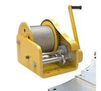 Treuil manuel robuste d'une capacité de 816,5 kg, mécanisme autobloquant bidirectionnel, câble en acier et crochet, idéal pour camions, bateaux, remorques, outil de remorquage