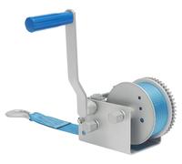 Treuil manuel - Usage intensif - Protection anticorrosion Dacromet - Force de traction de 2 041 kg - Sangle de 7,5 m - Rapports de transmission 3:1, 5:1, 10:1 - Frein de sécurité - Bleu