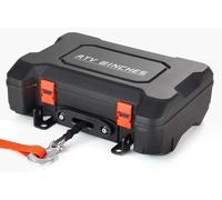 Treuil portable, 1587 kg, treuil électrique 12V DC avec câble synthétique, télécommandes sans fil et filaires, kit de récupération de type boîte comprenant un guide de câble, un crochet à œil et une s