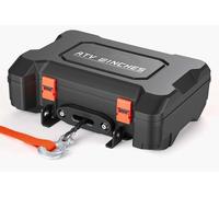 Treuil portable, 2041 kg, treuil électrique 12V DC avec câble synthétique, télécommandes sans fil et filaires, kit de récupération de type coffret comprenant un guide de câble, un crochet à œil et une