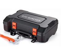 Treuil portable, 2721 kg, treuil électrique 12V DC avec câble synthétique, télécommandes sans fil et filaires, kit de récupération de type coffret comprenant un guide de câble, un crochet à œil et une