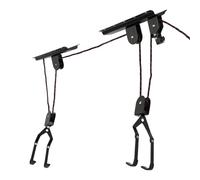 Treuil vélo plafond, Support vélo plafond avec Poulie et Crochets Antirays | Palan à Câble Acier 60kg pour Garage, Suspension et Rangement de VTT/Route - Système de levage robuste, gaine de place