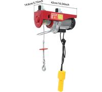 Treuille électrique - 1300W, 220V - Capacité de charge : 400/800 kg - Hauteur de levée : 12/6 m - Vitesse de levée : 10/5 m/min - Rouge