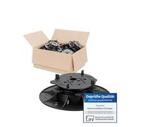 Trevendo CLEVER LINE Lot de 25 plots (25-40 mm), réglables en hauteur, pour plaques de pierre, planches en WPC et en bois, capacité de charge jusqu'à 500 kg, avec croix de joint et adaptateur en L