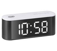 Trevi EC 883 BL Horloge thermomètre numérique avec Grand écran à LED Blanches, Commandes tactiles, Sonnerie électronique, Fonction Snooze et Fonction variateur