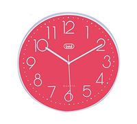 Trevi Om 3508 S Horloge Murale à Quartz avec Mouvement Silencieux, diamètre 30 cm, Rose, 30 cm