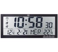 Trevi Om 3530 RC Horloge Murale Radiocontrôlée avec Grand écran et capteur extérieur sans Fil, thermomètre et Calendrier multilingue