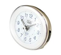 Trevi - SL 3052 - Horloge réveil en Plastique doré, 10 x 8,4 x 5,4 cm