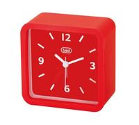 Trevi SL 3820 Réveil avec Grand Cadran, Finition caoutchoutée et Coque Silicone Antichoc, Mouvement Silencieux Balayage, accroché au Mur, Rouge