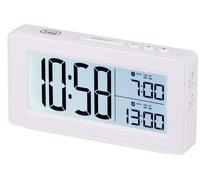 Trevi SLD 3P40 Horloge numérique avec Grand écran LCD rétro-éclairé, possibilité de régler Deux réveils séparés, Fonction Snooze, Blanc