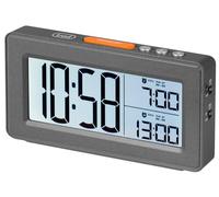 Trevi SLD 3P40 Horloge numérique avec Grand écran LCD rétro-éclairé, possibilité de régler Deux réveils séparés, Fonction Snooze, Gris métal Pistolet